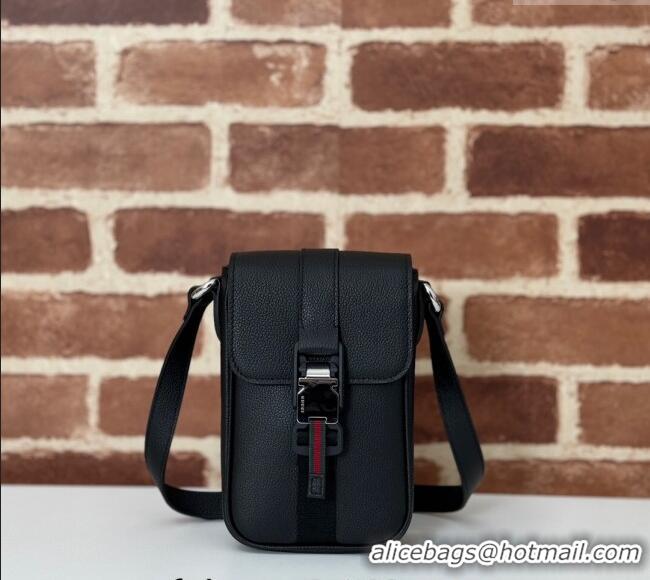 Best Quality Gucci Mens Leather Super Mini Crossbody Bag 800312 Black 2024