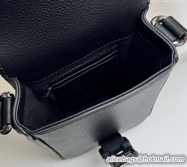 Best Quality Gucci Mens Leather Super Mini Crossbody Bag 800312 Black 2024