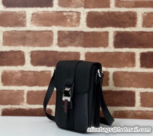 Best Quality Gucci Mens Leather Super Mini Crossbody Bag 800312 Black 2024