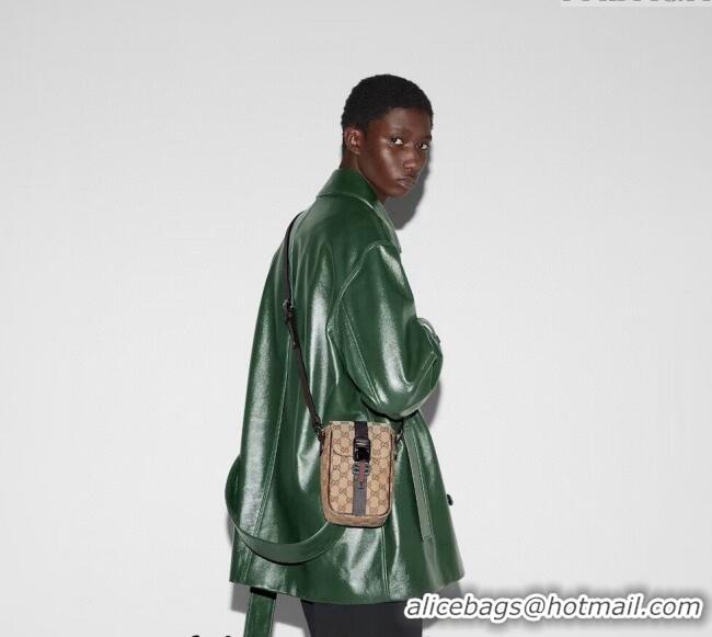 Most Popular Gucci Mens GG Canvas Super Mini Crossbody Bag 802099 2024