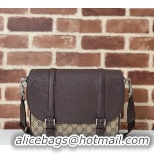 Luxury Cheap Gucci Mens Crossbody Bag in GG Canvas and Leather 794872 Beige/Brown 2024