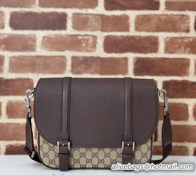 Luxury Cheap Gucci Mens Crossbody Bag in GG Canvas and Leather 794872 Beige/Brown 2024