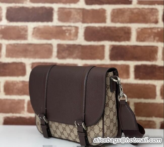 Luxury Cheap Gucci Mens Crossbody Bag in GG Canvas and Leather 794872 Beige/Brown 2024