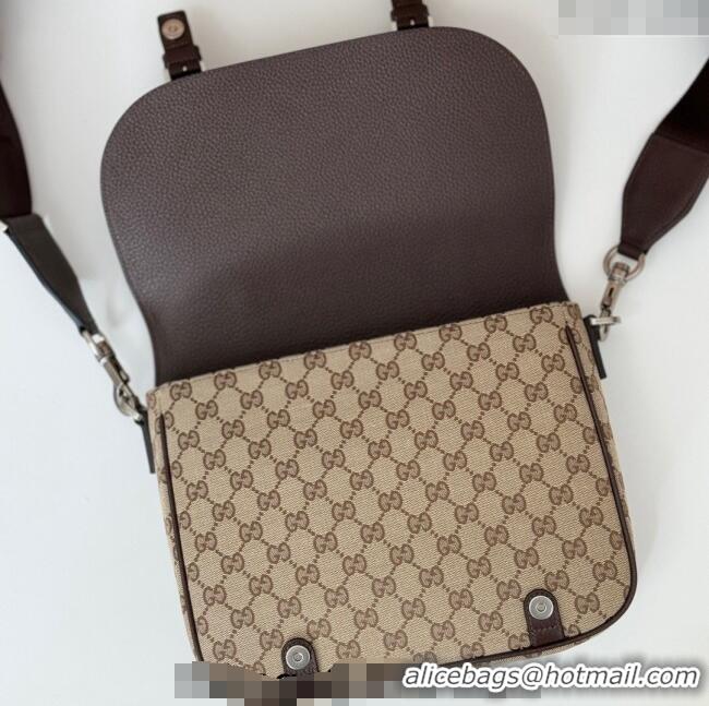 Luxury Cheap Gucci Mens Crossbody Bag in GG Canvas and Leather 794872 Beige/Brown 2024