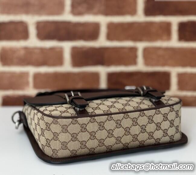 Luxury Cheap Gucci Mens Crossbody Bag in GG Canvas and Leather 794872 Beige/Brown 2024