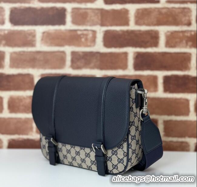 Best Product Gucci Mens Crossbody Bag in GG Canvas and Leather 794872 Blue 2024