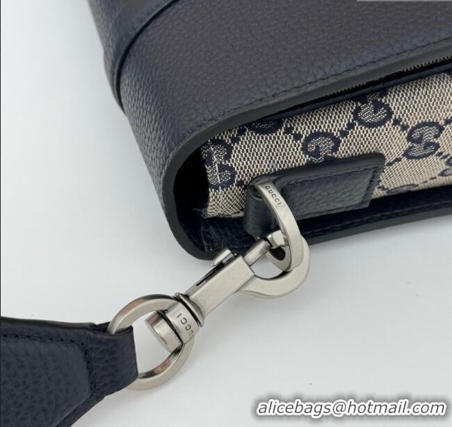 Best Product Gucci Mens Crossbody Bag in GG Canvas and Leather 794872 Blue 2024