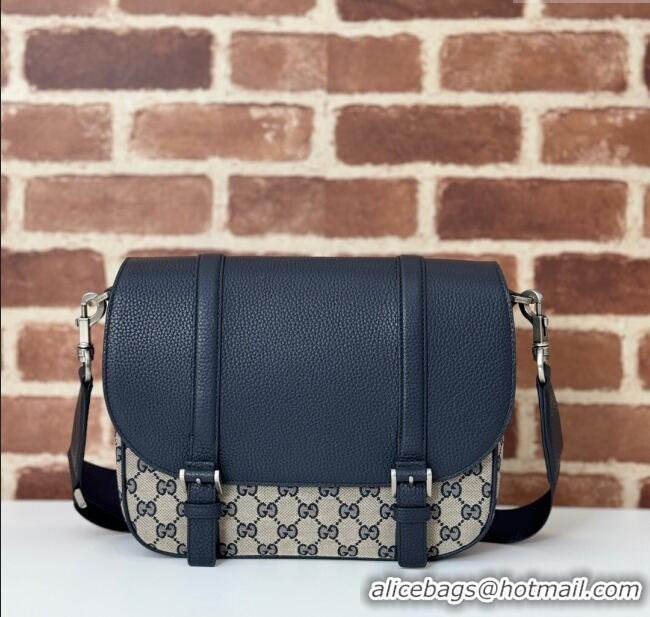 Best Product Gucci Mens Crossbody Bag in GG Canvas and Leather 794872 Blue 2024