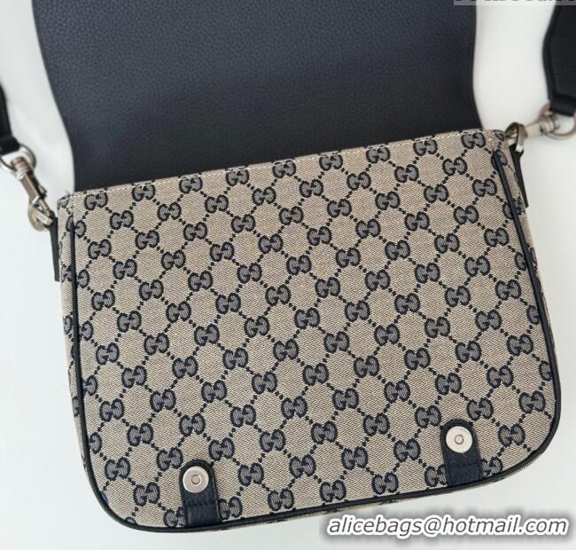 Best Product Gucci Mens Crossbody Bag in GG Canvas and Leather 794872 Blue 2024