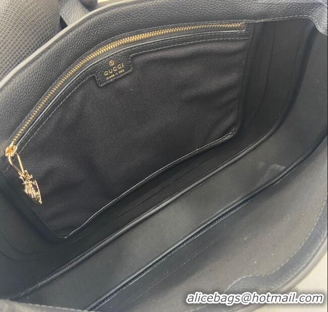 Super Quality Gucci Jackie Large Shoulder Bag in Black Soft Grainy Leather 813650 Black 2024