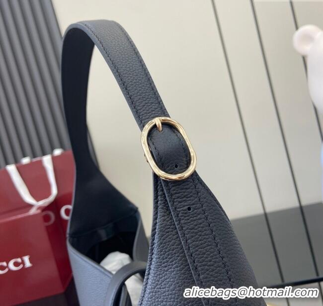 Super Quality Gucci Jackie Large Shoulder Bag in Black Soft Grainy Leather 813650 Black 2024