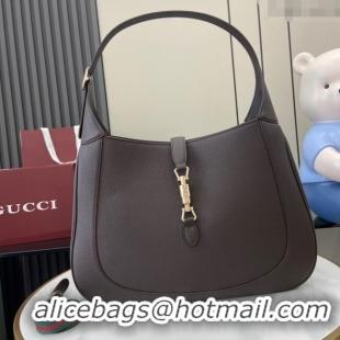 Promotional Gucci Jackie Large Shoulder Bag in Black Soft Grainy Leather 813650 Chocolate 2024