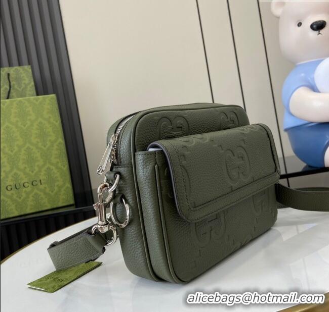 Top Grade Gucci Jumbo GG Small Crossbody Bag 794088 Green 2024