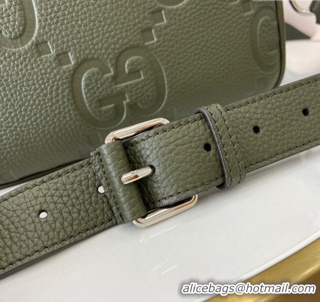 Top Grade Gucci Jumbo GG Small Crossbody Bag 794088 Green 2024