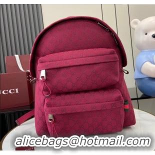 Top Grade Gucci Mens GG Canvas Medium Backpack Bag with Gucci Logo Rosso 800265 Ancora Red 2024