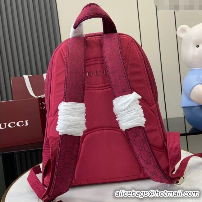 Top Grade Gucci Mens GG Canvas Medium Backpack Bag with Gucci Logo Rosso 800265 Ancora Red 2024