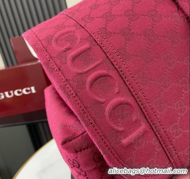 Top Grade Gucci Mens GG Canvas Medium Backpack Bag with Gucci Logo Rosso 800265 Ancora Red 2024