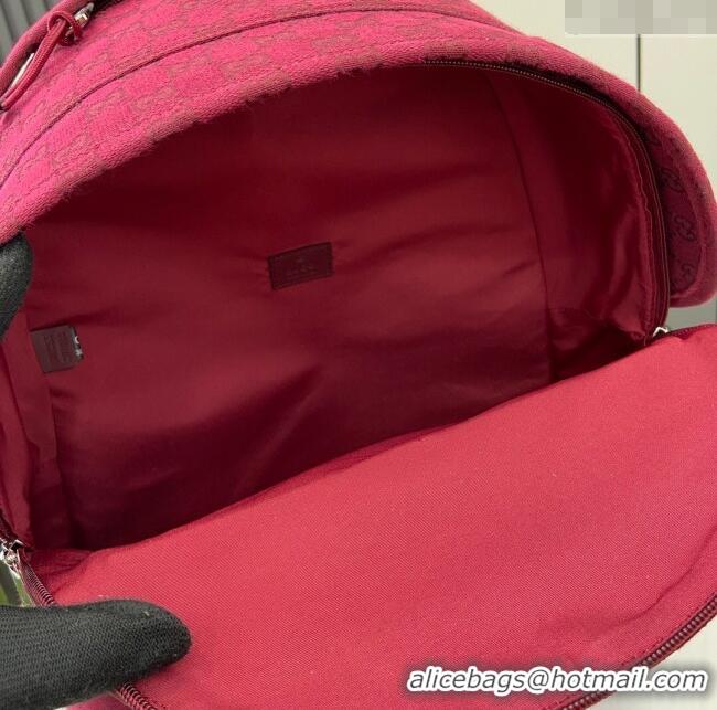 Top Grade Gucci Mens GG Canvas Medium Backpack Bag with Gucci Logo Rosso 800265 Ancora Red 2024