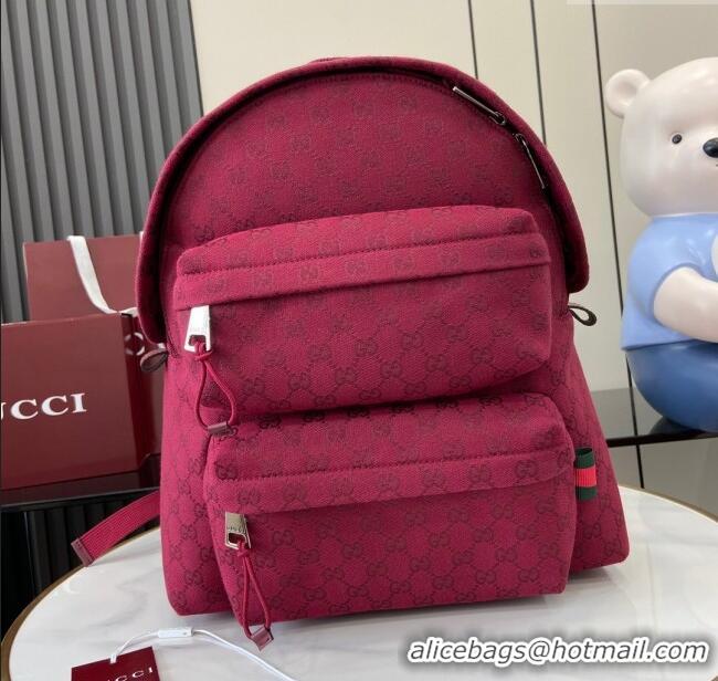 Top Grade Gucci Mens GG Canvas Medium Backpack Bag with Gucci Logo Rosso 800265 Ancora Red 2024