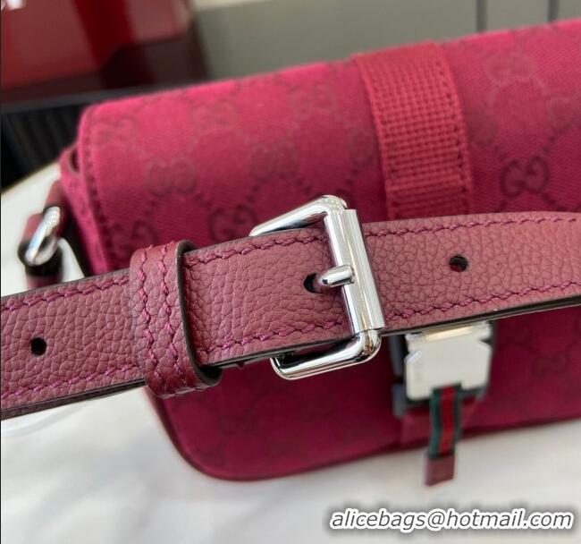Luxury Discount Gucci GG Canvas Mini Crossbody Bag 802100 Rosso Ancora Red 2024