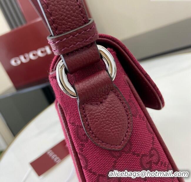 Luxury Discount Gucci GG Canvas Mini Crossbody Bag 802100 Rosso Ancora Red 2024