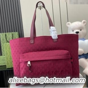 Buy New Cheap Gucci Large GG Canvas Tote Bag 802166 Rosso Ancora Red 2024