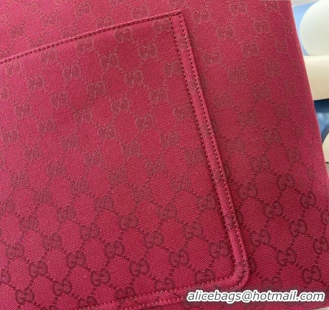 Buy New Cheap Gucci Large GG Canvas Tote Bag 802166 Rosso Ancora Red 2024