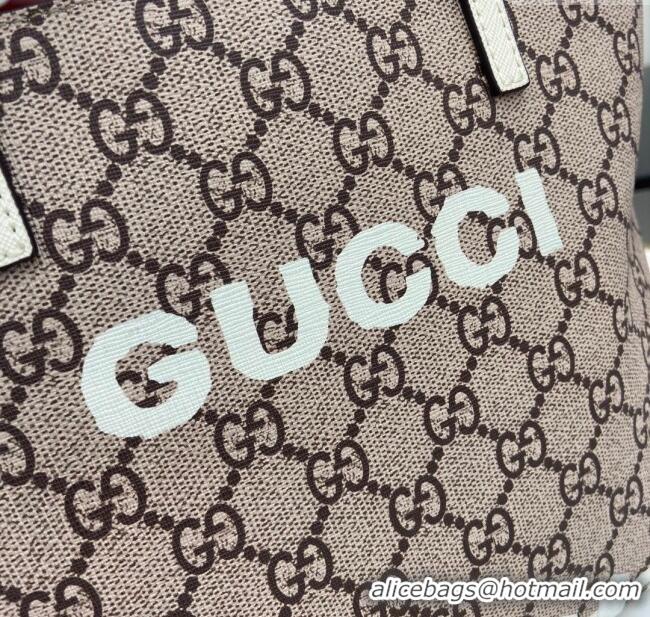 Top Quality Gucci Children's Dog Print Canvas Tote Bag 410812 Grey/White 2024