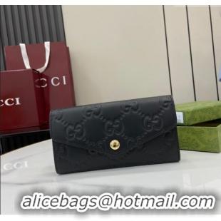 Super Quality Gucci GG Long Wallet in GG Leather 772791 Black 2024