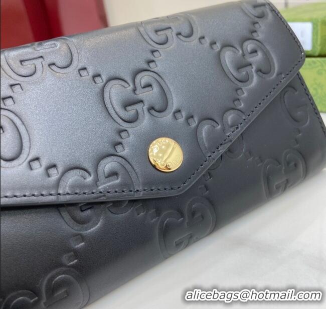 Super Quality Gucci GG Long Wallet in GG Leather 772791 Black 2024