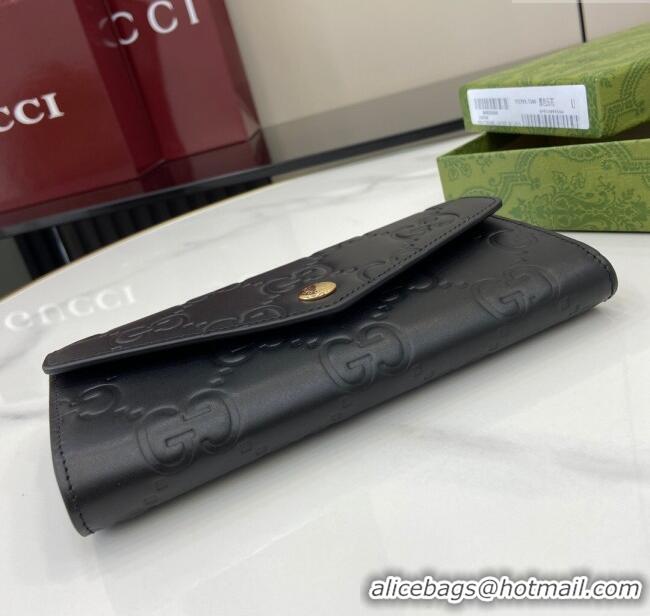 Super Quality Gucci GG Long Wallet in GG Leather 772791 Black 2024