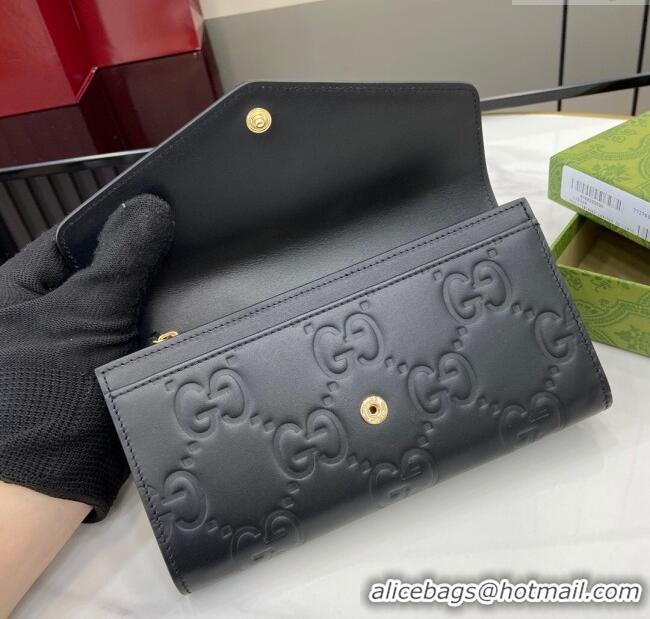 Super Quality Gucci GG Long Wallet in GG Leather 772791 Black 2024