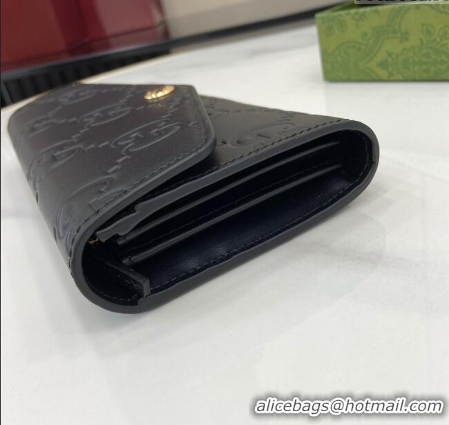 Super Quality Gucci GG Long Wallet in GG Leather 772791 Black 2024