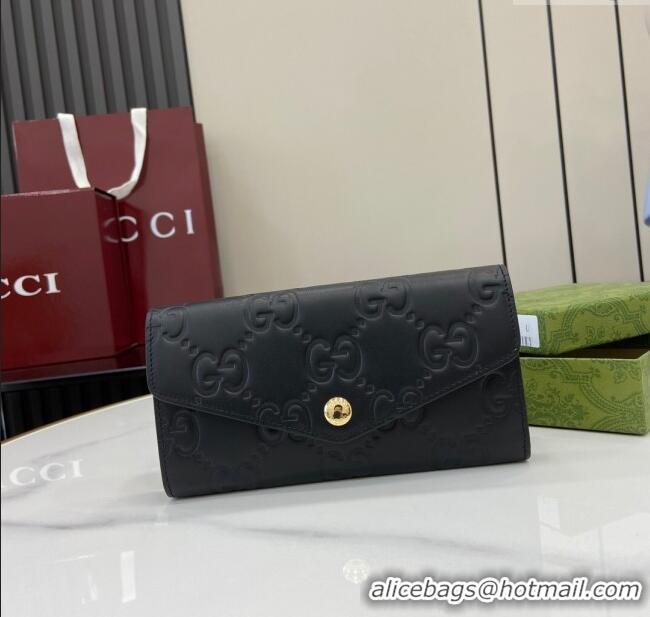 Super Quality Gucci GG Long Wallet in GG Leather 772791 Black 2024