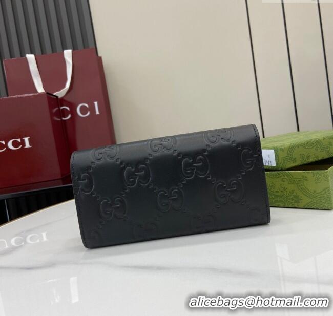 Super Quality Gucci GG Long Wallet in GG Leather 772791 Black 2024