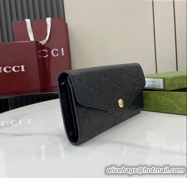 Super Quality Gucci GG Long Wallet in GG Leather 772791 Black 2024