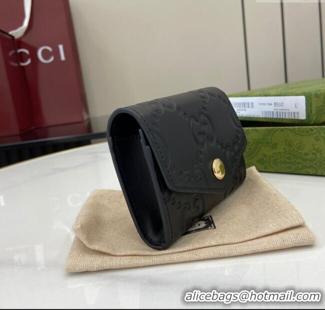 Good Product Gucci GG Card Case in GG Leather 772792 Black 2024