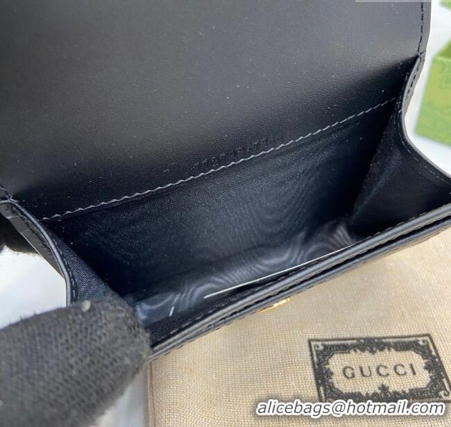 Good Product Gucci GG Card Case in GG Leather 772792 Black 2024