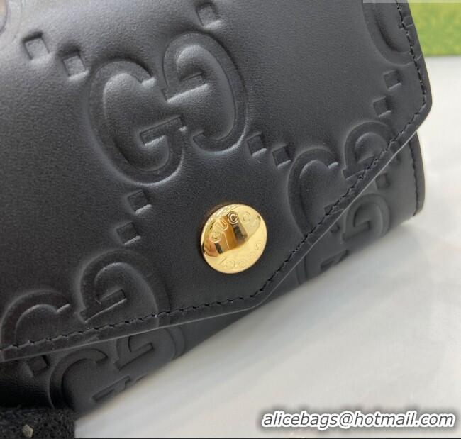 Good Product Gucci GG Card Case in GG Leather 772792 Black 2024