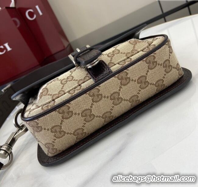 Spot Bulk Gucci GG Super Mini Bag in Beige and Ebony Original GG Canvas and Leather 795213 2024
