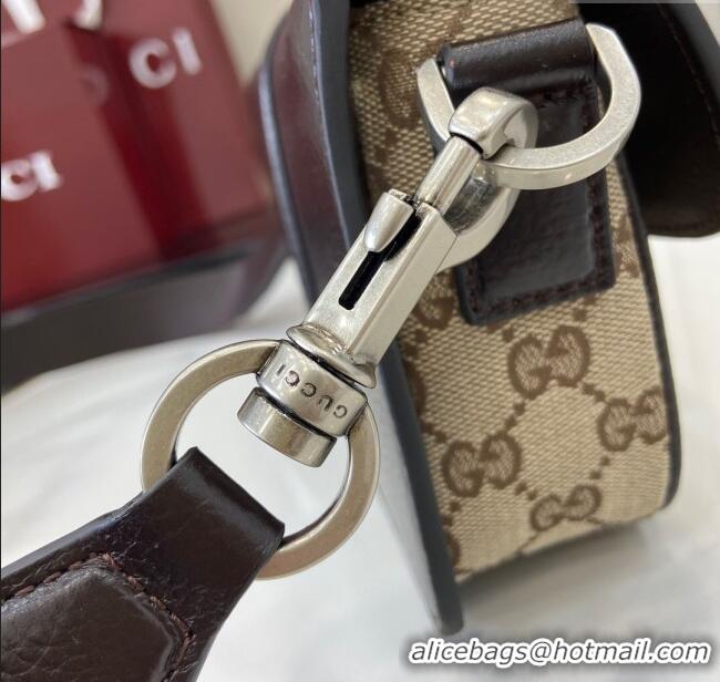 Spot Bulk Gucci GG Super Mini Bag in Beige and Ebony Original GG Canvas and Leather 795213 2024