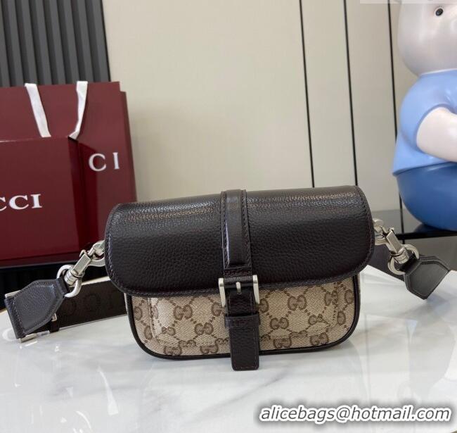Spot Bulk Gucci GG Super Mini Bag in Beige and Ebony Original GG Canvas and Leather 795213 2024