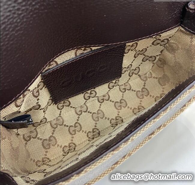 Spot Bulk Gucci GG Super Mini Bag in Beige and Ebony Original GG Canvas and Leather 795213 2024