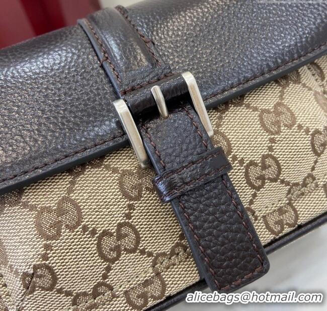 Spot Bulk Gucci GG Super Mini Bag in Beige and Ebony Original GG Canvas and Leather 795213 2024