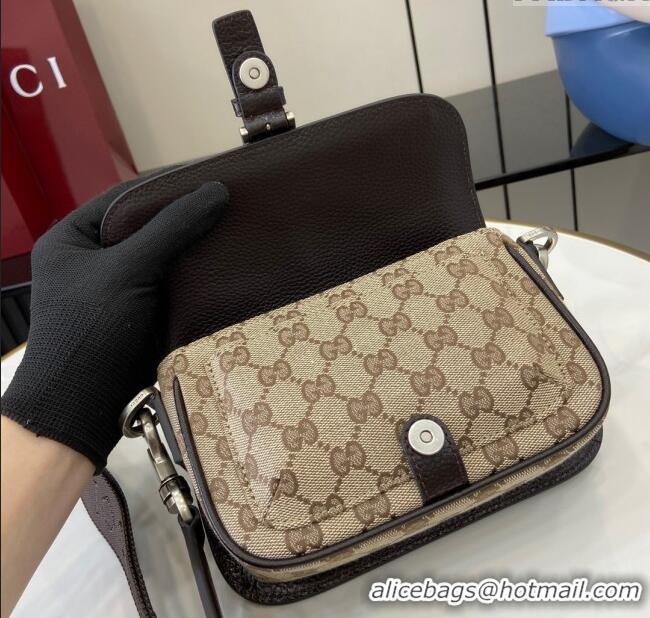 Spot Bulk Gucci GG Super Mini Bag in Beige and Ebony Original GG Canvas and Leather 795213 2024