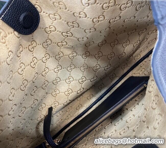 ​Best Product Gucci B Medium Shoulder bag in Soft Grainy Leather 820169 Black 2024