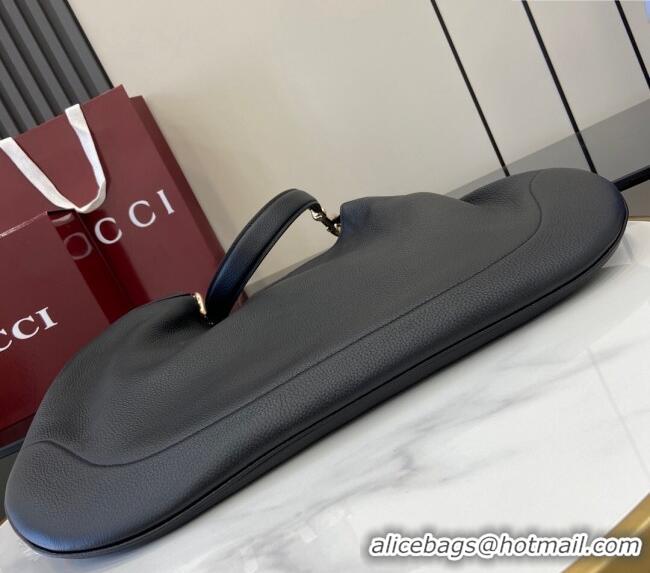 ​Best Product Gucci B Medium Shoulder bag in Soft Grainy Leather 820169 Black 2024