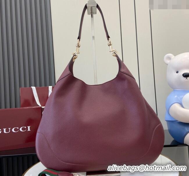 Best Product Gucci B Medium Shoulder bag in Soft Grainy Leather 820169 Dark Burgundy 2024