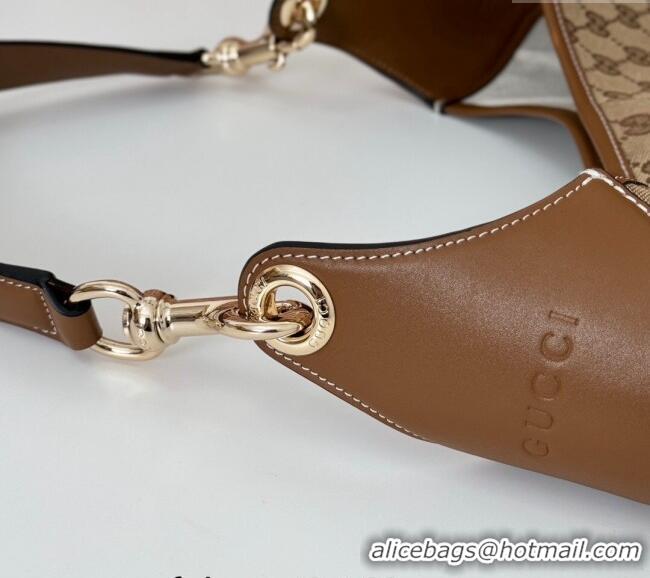 Buy Discount Gucci B Medium Shoulder bag in Original GG Canvas 815924 Beige/Brown 2024