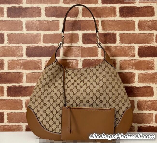 Buy Discount Gucci B Medium Shoulder bag in Original GG Canvas 815924 Beige/Brown 2024